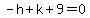 -h%2Bk%2B9=0