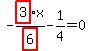 -highlight_red%28+3+%29%2Fhighlight_red%28+6+%29%2Ax-1%2F4=0