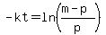 -kt=ln%28%28m-p%29%2Fp%29