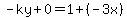 -ky%2B0=1%2B%28-3x%29