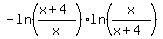 -ln%28%28x%2B4%29%2Fx%29ln%28x%2F%28x%2B4%29%29