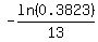 -ln%280.3823%29%2F13