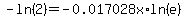 -ln%282%29=-0.017028x%2Aln%28e%29