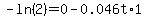 -ln%282%29=0-0.046t%2A1