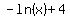 -ln%28x%29%2B4
