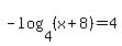 -log%284%2C%28x%2B8%29%29=4