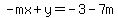 -mx%2By=-3-7m