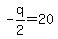 -q%2F2+=+20
