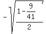 -sqrt%28%281-9%2F41%29%2F2%29