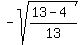 -sqrt%28%2813-4%29%2F13%29