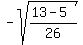 -sqrt%28%2813-5%29%2F26%29