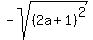 -sqrt%28%282a%2B1%29%5E2%29