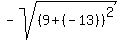 -sqrt%28%289%2B%28-13%29%29%5E2%29