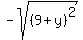 -sqrt%28%289%2By%29%5E2%29