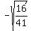 -sqrt%2816%2F41%29