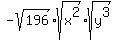 -sqrt%28196%29sqrt%28x%5E2%29sqrt%28y%5E3%29
