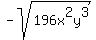 -sqrt%28196x%5E2y%5E3%29
