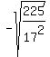 -sqrt%28225%2F17%5E2%29
