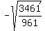 -sqrt%283461%2F961%29