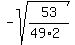 -sqrt%2853%2F%2849%2A2%29%29