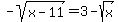 -sqrt%28x-11%29=+3-sqrt%28x%29