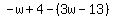-w%2B4-%283w-13%29