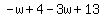 -w%2B4-3w%2B13