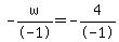 -w%2F-1=-4%2F-1