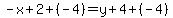 -x%2B2%2B%28-4%29=y%2B4%2B%28-4%29