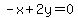 -x%2B2y=0