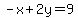 -x%2B2y=9