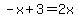 -x%2B3=2x