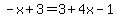 -x%2B3=3%2B4x-1