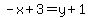 -x%2B3=y%2B1