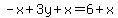 -x%2B3y%2Bx=6%2Bx