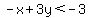 -x%2B3y%3C-3
