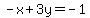 -x%2B3y=-1