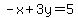 -x%2B3y=5