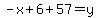 -x%2B6%2B57=y