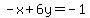 -x%2B6y=-1