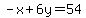 -x%2B6y=54