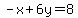 -x%2B6y=8
