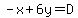 -x%2B6y=D
