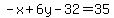 -x%2B6y-32=35