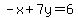-x%2B7y=6