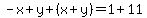 -x%2By%2B%28x%2By%29=1%2B11