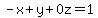 -x%2By%2B0z=1
