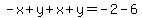 -x%2By%2Bx%2By=-2-6