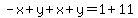 -x%2By%2Bx%2By=1%2B11