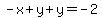 -x%2By%2By=-2